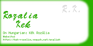 rozalia kek business card